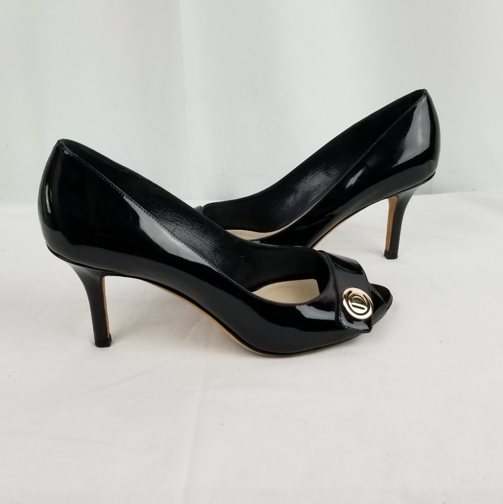 Dior Black Patent Leather Heels Pumps size 38.5 - Picture 3 of 9